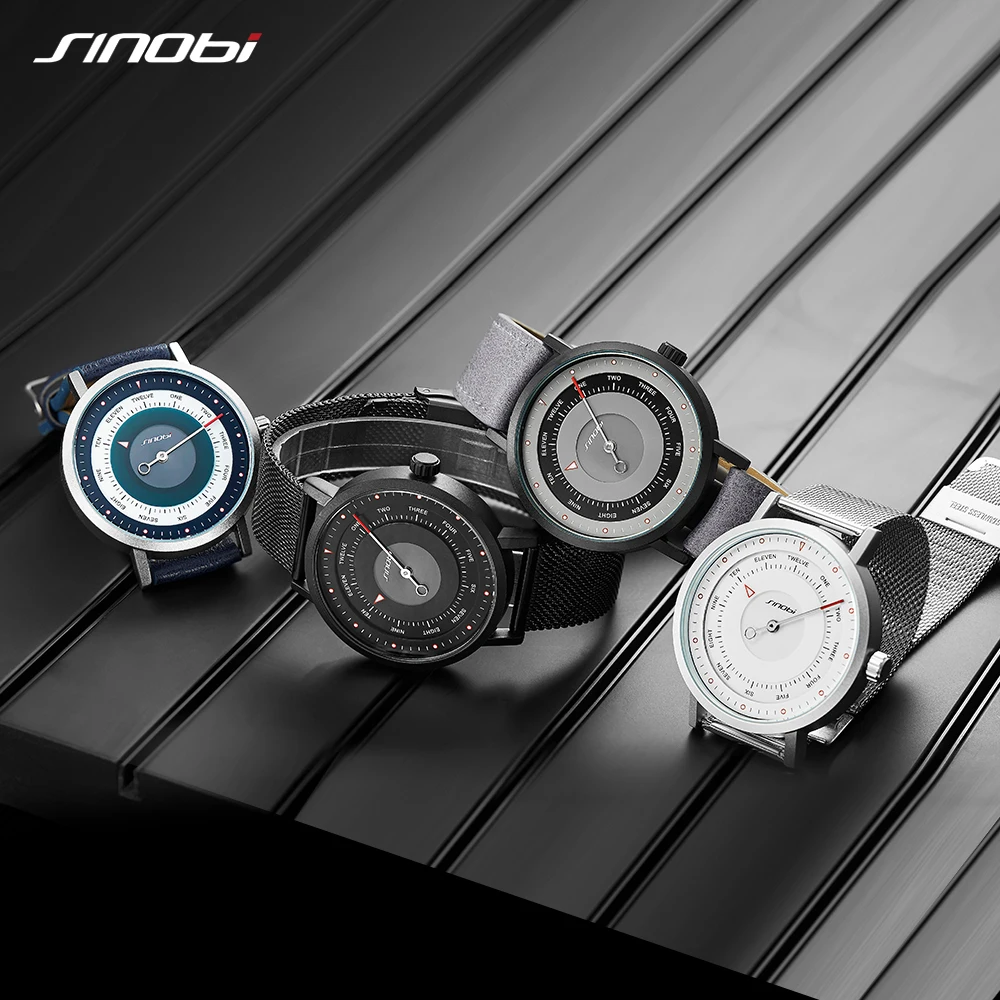 SINOBI Luxury Brand Rotate Fashion Watches Men Quartz Watch Man Casual Military Waterproof Wrist Watch Male Clock Gift Relogio