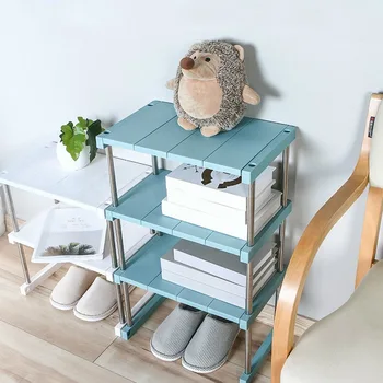 

Double Stackable Desktop Shelf Storage Rack Multifunctional Tier Removable Stackable Cabinet Counter for Kitchen Bathroom
