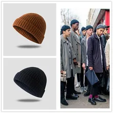 Осенняя шапка, короткие вязаные шапки Snapback, теплая шапка, мужской и женский шерстяной вязаный головной убор, хип-хоп Студенческая дыня, шапка моряка, Шапка-бини, Gorras