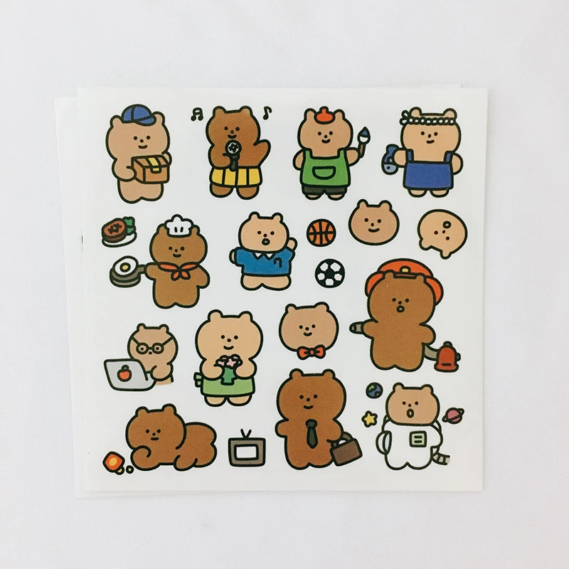 Симпатичные Мультяшные забавные наклейки из ПВХ с маленьким медведем