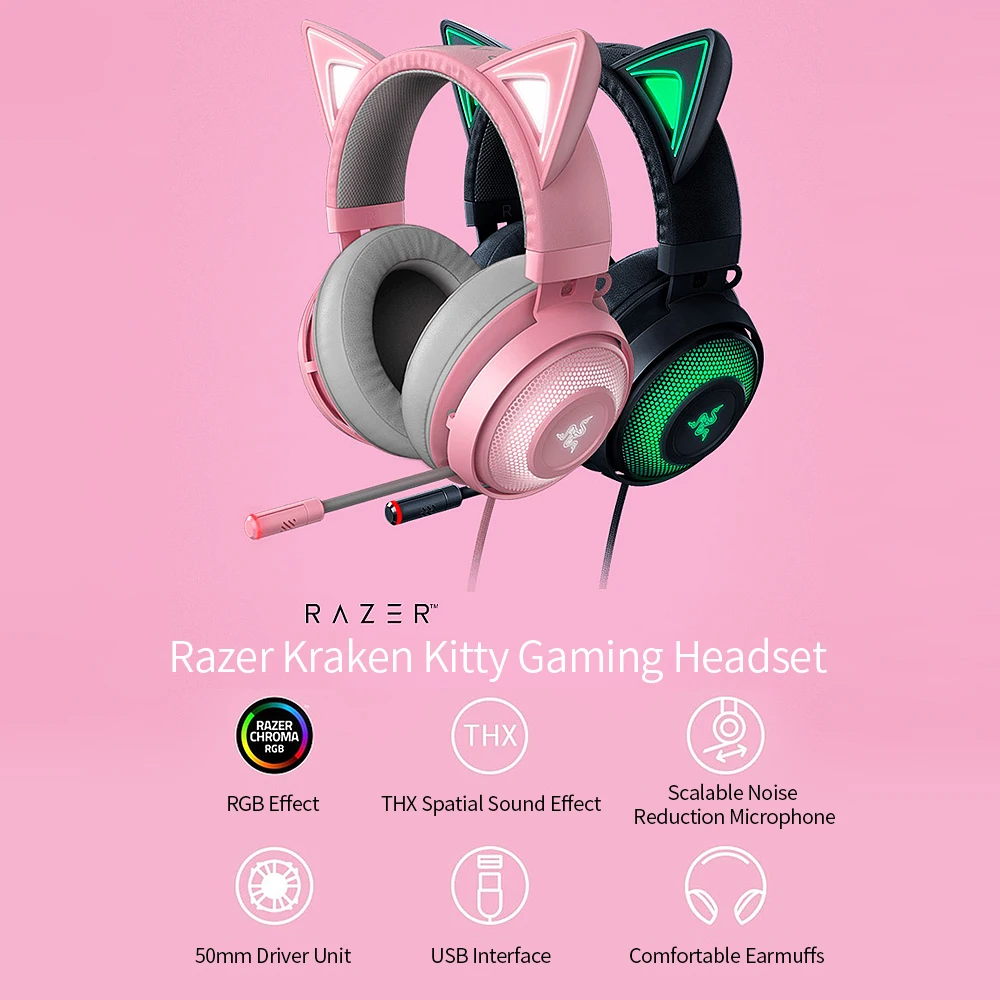 Razer Kraken Kitty Gaming Headset TNX Surround Sound