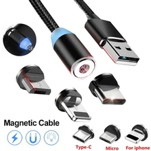 Magnetyczny kabel USB do szybkiego ładowania danych dla Samsung A10 A20 A30 A50 A70 M10 Honor 10 20 Lite 8X 8C 8A dla iPhone XS MAX przewód