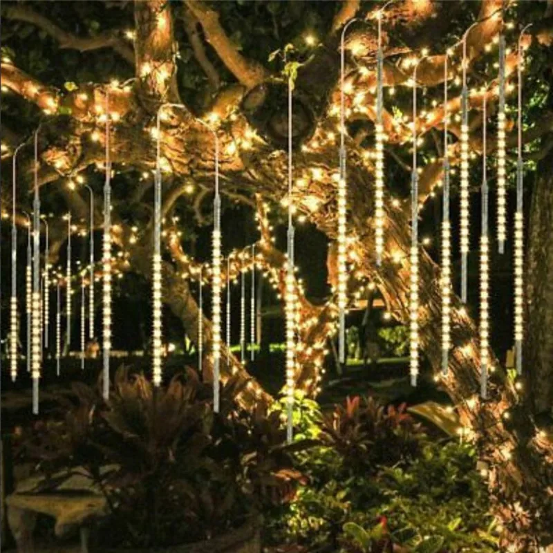 string lights 30CM Party LED Lights Shower Rain Snowfalls Christmas Tree Garden Outdoor Outdoor holiday decoration #3D31 (7)