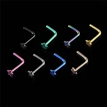 8 шт Носовая кость фиксатор держатель хирургическая сталь звезда форма нос винт кольцо шпилька пирсинг ювелирные изделия для тела L форма