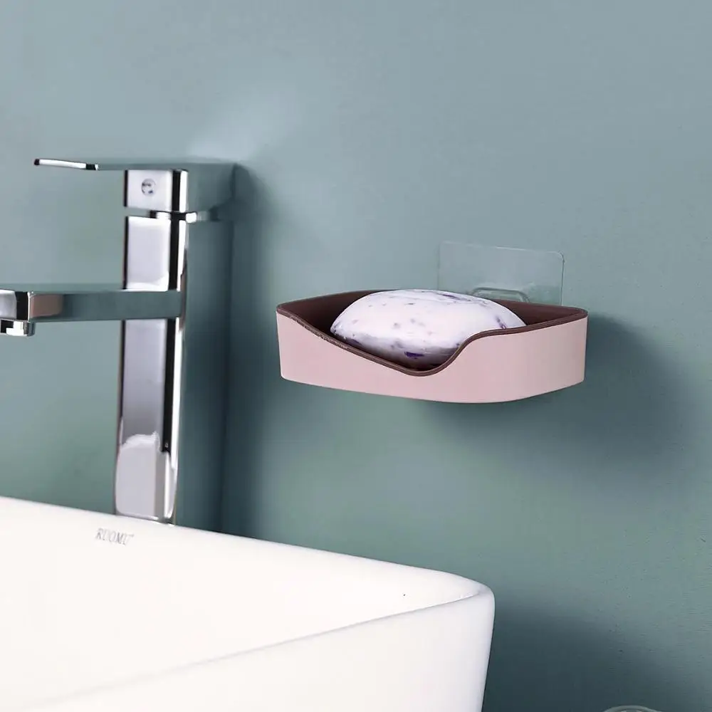 Double Layer Drain Soap Rack Wall Hanging Soap Box Bathroom Free Punch Soap Rack Travel Portable Soap Storage Box