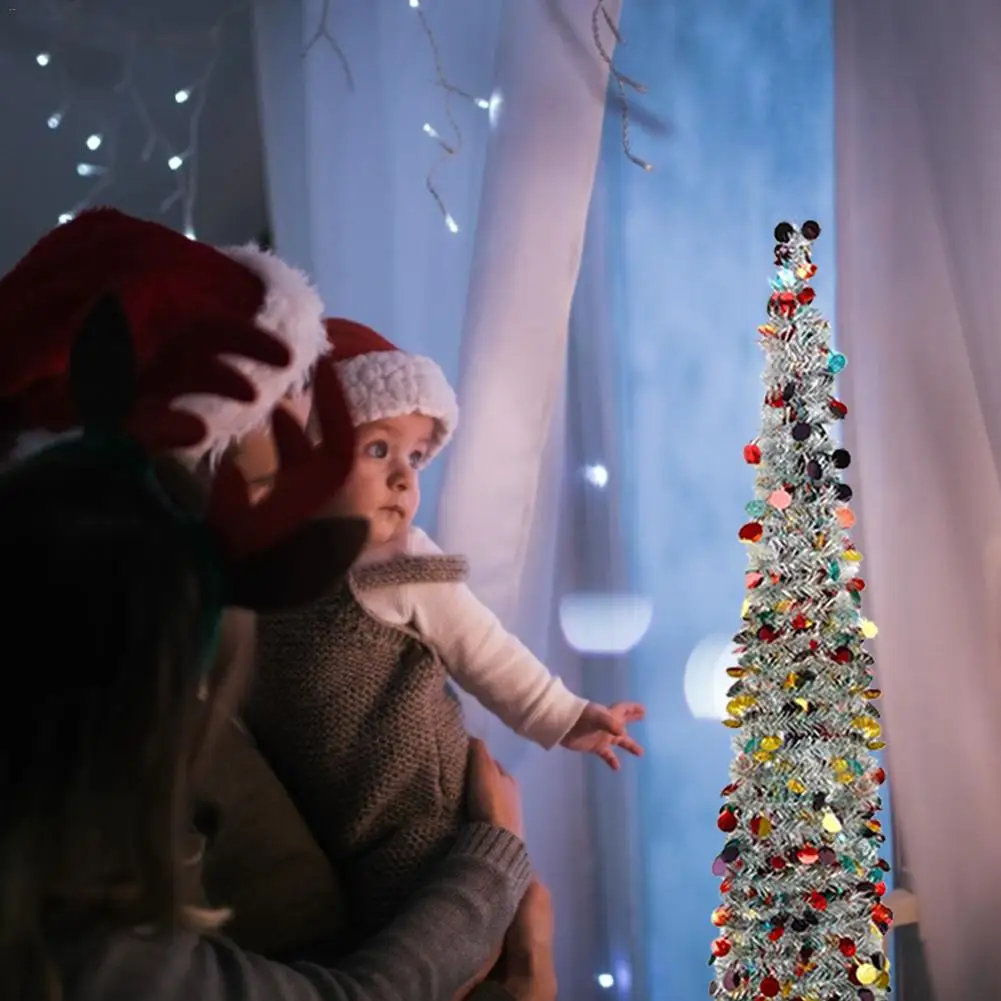 Foldable Christmas Tree Colored PVC Christmas Ornament For Home Decoration Environmentally Friendly And Reusable