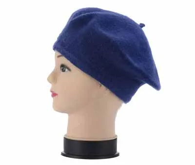 Navy blue Зимние Детские Модные шапки для младенцев, яркие цвета, шерстяной берет, детская одежда, аксессуары для девочек, шапки художника, новорожденные реквизиты для фотографии - Цвет: Navy blue