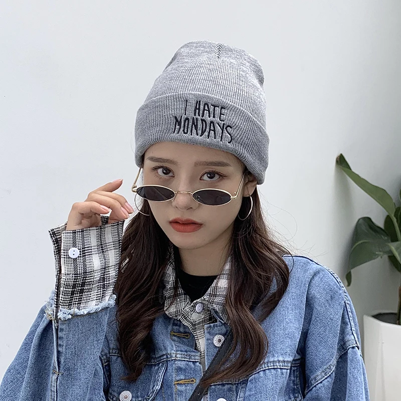 

Solid Unisex Beanie Autumn Winter Wool Blends Soft Warm Knitted Cap Men Women SkullCap Hats Gorro Ski Caps 8 Colors Beanies