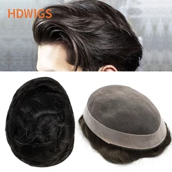 Male Prosthetic Hair Mono NPU Base Men Toupee 30mm Wave Indian Human Remy Hair Wigs With Tapes Hair System With Gray Natural