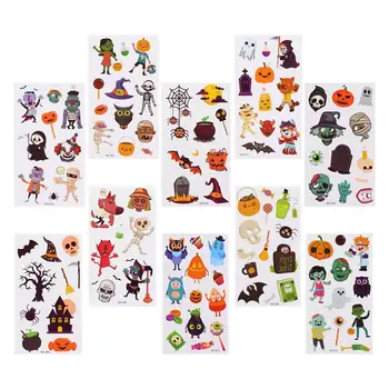 

10 Sheets Halloween stickers Pumpkin Sticker Waterproof Scrapbooking DIY Paper stickers for Children Random Style