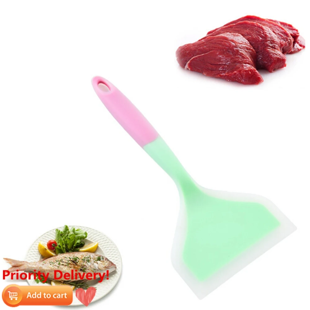  1PC Silicone Spatula Beef Meat Egg Kitchen Scraper Wide Pizza Shovel Non-stick Turners Food Lifters