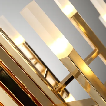 

Villa Chandelier Gold Chandelier Creative Personality Tube Lights Nordic Postmodern LED Art Living Room Lobby Restaurant Metal