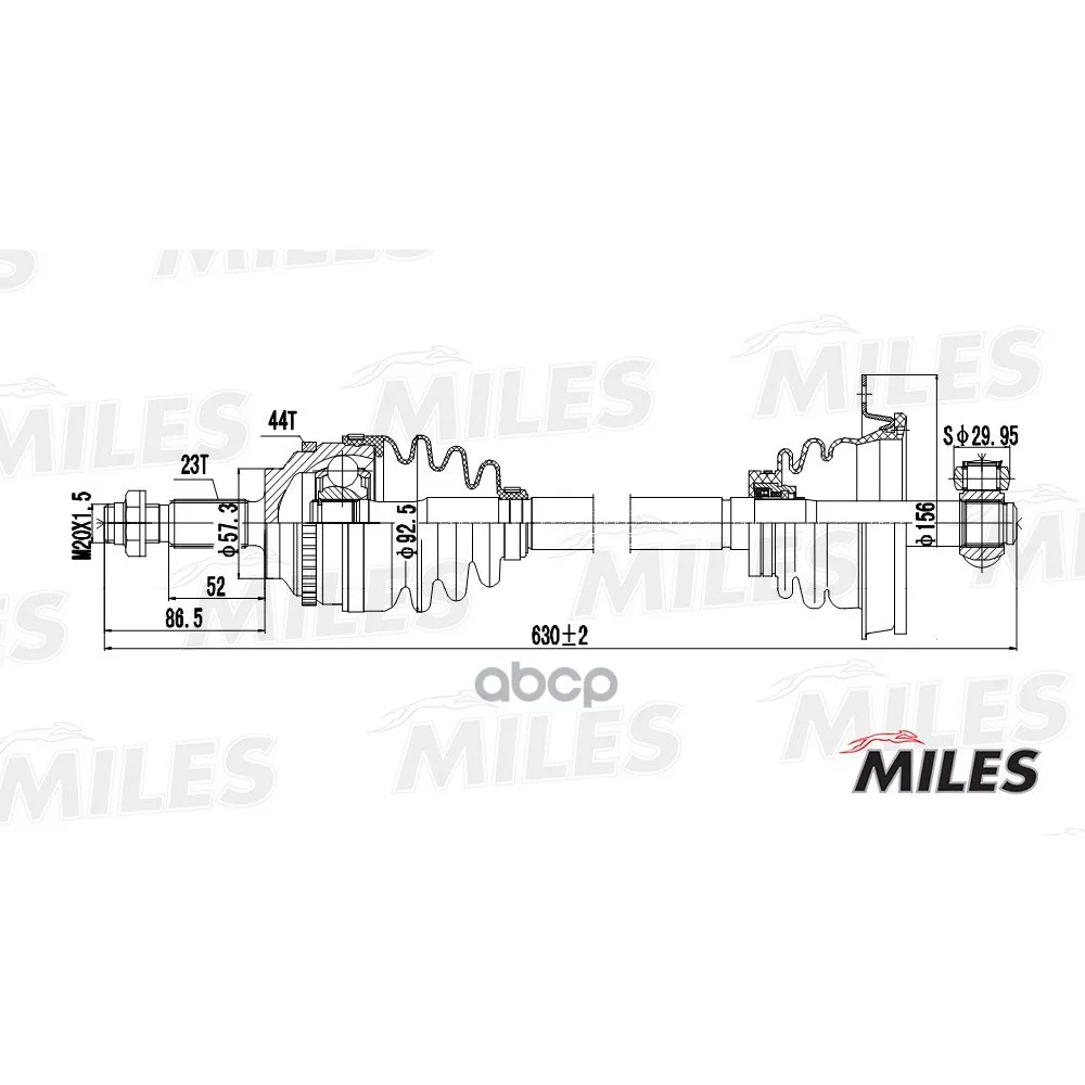 Привод В Сборе Renault Clio Ii/Kangoo 1.5dci 01-09 Лев. Abs Miles Gc01105 Miles арт. GC01105