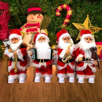 

Santa Claus Doll Toy Standing Electric Doll Pendant Christmas Decorations For Home Xmas Happy New Year Gift