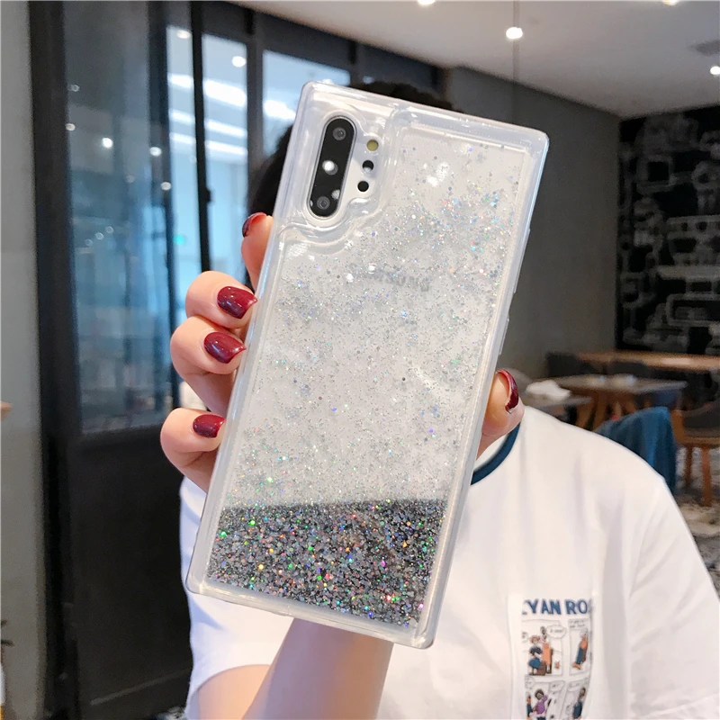 Silver Золотой жидкий песок чехол для samsung Galaxy Note 10 Plus 8 9 динамический блестящий чехол из ТПУ для samsung S10 5G S8 S9 Plus Note 10 Coque - Цвет: Silver