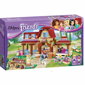 

594pcs Friends Girl Heartlake Riding Club Horse Stables Block Set Mia Stephanie Building Toy Compatible lepining friends 41126