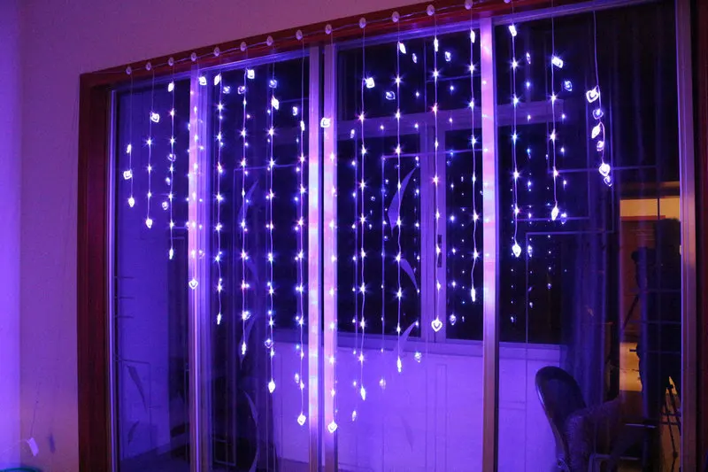 SPLEVISI светодиодная сказочная Гирлянда-занавес в форме сердца 2 м * 1 5 128