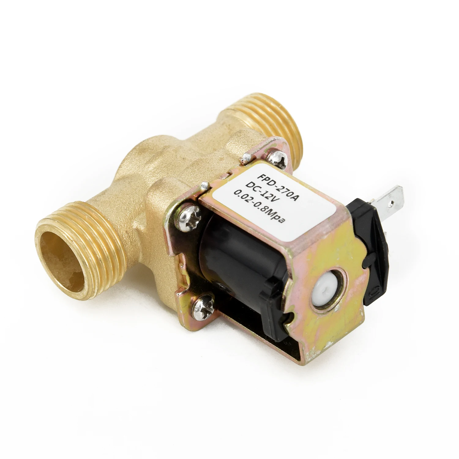 12V DC нормально закрытый электрический Соленоидный клапан медь 6,4X6 см ориентированный