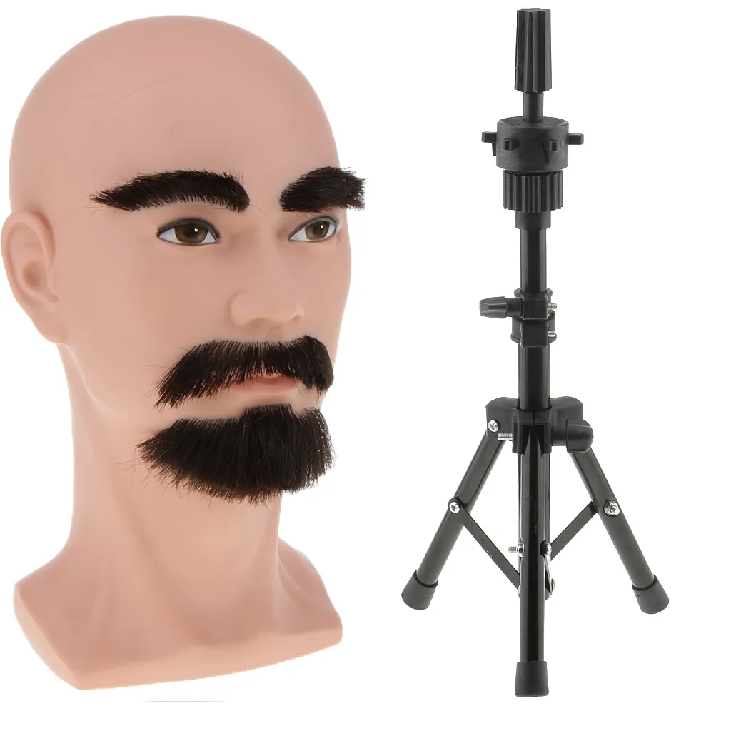 Cosmetology Male Mannequin Head For Wigs Making With Adjustable Tripod Stand