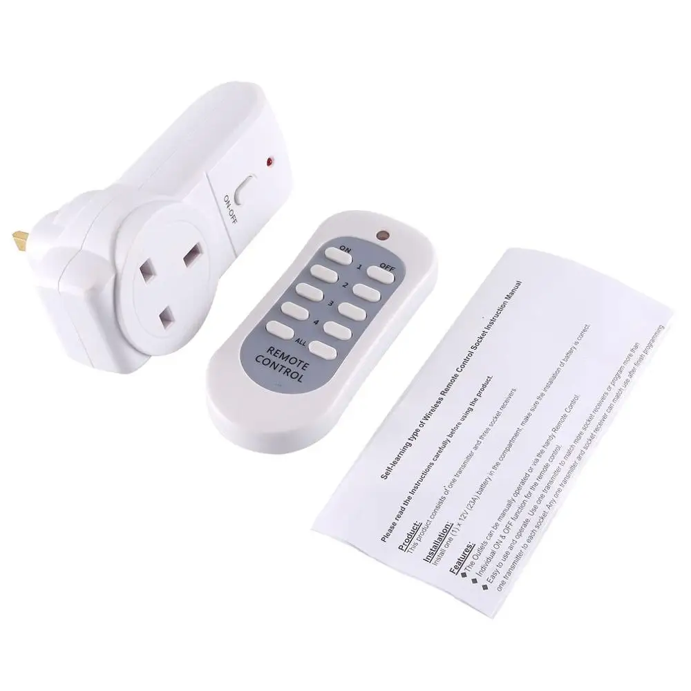

UK Plug Countdown Timer Switch Smart Remote Control Plug-In Socket Auto Shut Off Outlet Automaticl Turn Off Electronic Device