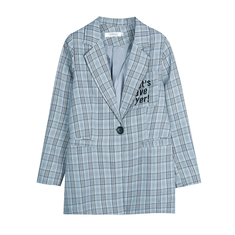 

Fashion Double Breasted Pocket Long Sleeve Female Coat Casaco Femme Blazer fenimino Vintage Women Patchwork Plaid Tweed Jacket