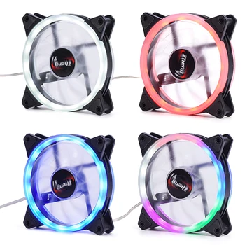 

12cm PC Computer Case Cooling Fan CPU Graphics Memory Cooler Fan Heatsink Cooler with LED Light Detachable Cooling Game Fan
