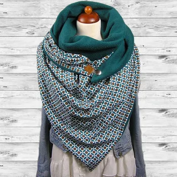 

Foulard Femme 2020 Fashion Women Soild Dot Printing Button Soft Wrap Casual Warm Scarves Shawls