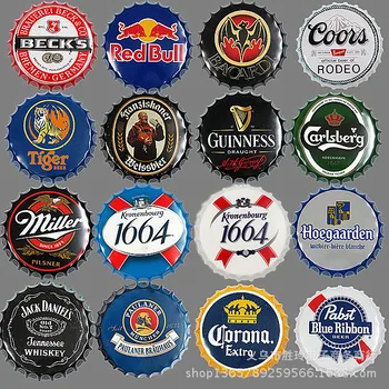 

20pcs/lot 35CM 14" Route National Flag BUS beer Wine vintage Bottle Cap Retro Tin Metal Sign Soda Pop Drink Kitchen Home Decor
