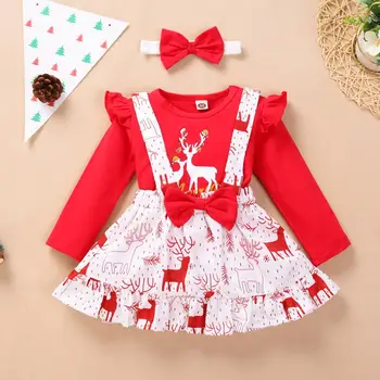 

Baby Girl Sweet Elk Suit-dress