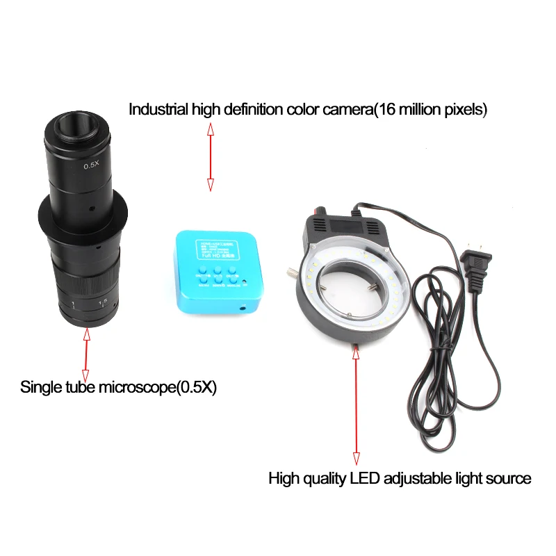 7-45X электронный Микроскоп Цифровой пайки видео микроскоп 16MP камера 10 дюймов ЖК увеличительная камера+ светодиодный+ одна трубка 0.5X