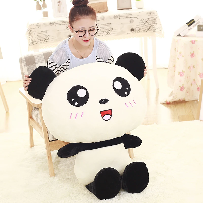 Cute Cartoon Panda Plush Toys Smile Panda Pillow Kawaii Stuffed Doll Bed Sleeping Cushion For Kids Girls Birthday Gift Just6F