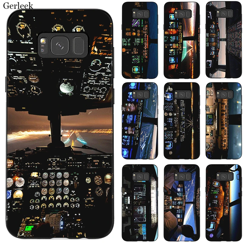 

Silicone Phone Case For Samsung A70 A60 A50 A40 A30 A20 A10 A9 A8 A7 A6 A5 A3 J6 Cover Cool Aircraft Airplane Cockpit Soft