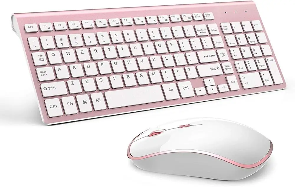 Wireless And Mouse Suite USA / FR (AZERTY) Pink Keyboard Is Suitable For Mac Windows UNIX System USB Plug And Play_voghion.com
