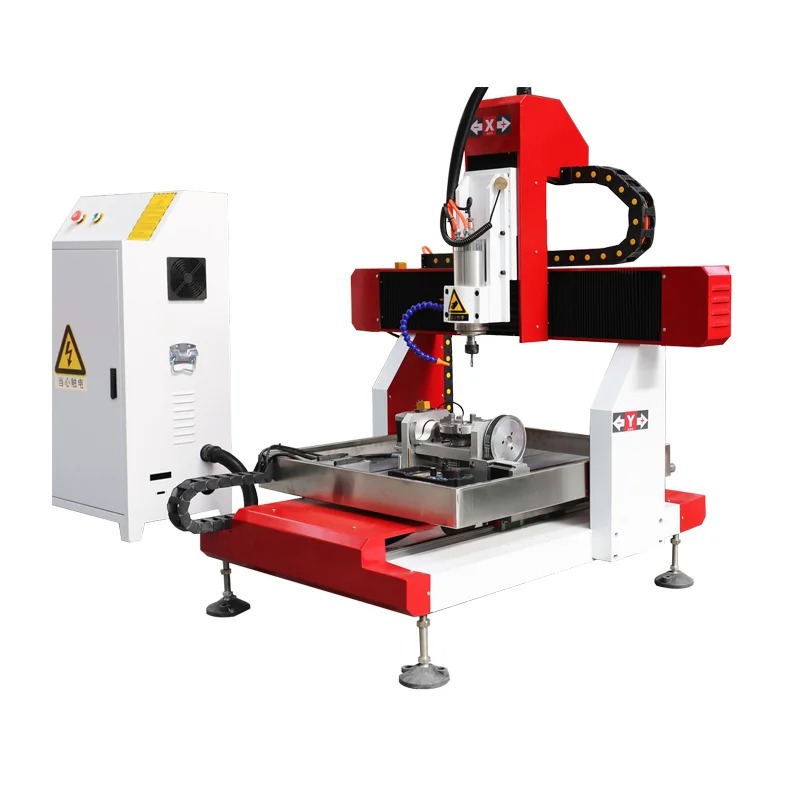 

Small 5 Axis Cnc Router Cradle Type Rotary Axis 360 Degree 180 Degree 600 X 600 X 300mm Working Area 6060