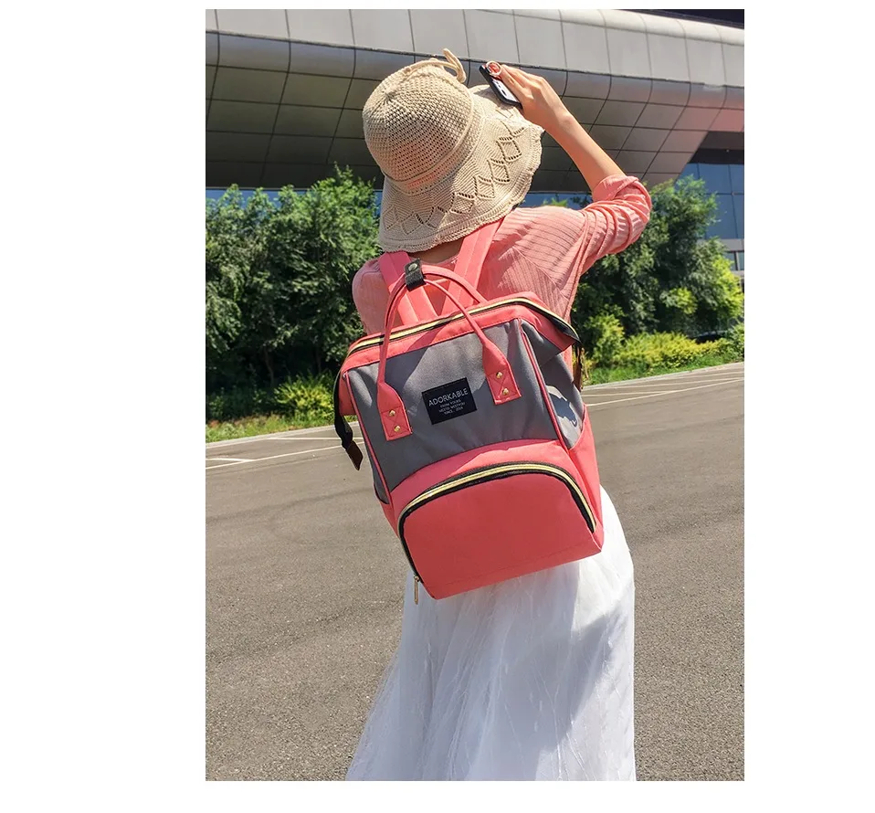 Ikaif Мода мумия Материнство подгузник мешок большой емкости подгузник сумка для путешествий рюкзак для ухода за ребенком женская модная сумка