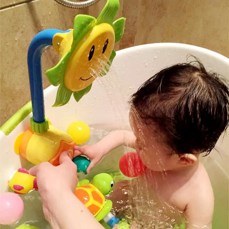 Детская игрушка для ванны, ванна для купания, смеситель для душа Подсолнух, спрей, вода, для купания, ванная комната, игрушки для купания для детей, забавная игра для купания