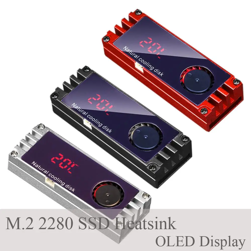 Радиатор M.2 2280 радиатор SSD OLED цифровой дисплей алюминиевый охладитель для