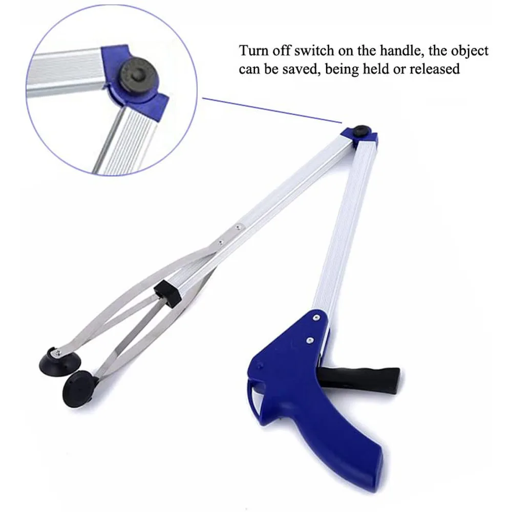 Practical Extra Long Arm Extension Reacher Grabber Easy Reach Pick Up Tool Foldable Garbage Trash Clip Clamp Tongs