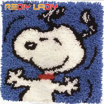 

Latch Hook Kits Teddy Love Cushion Cover Pre-Printed Canvas DIY Yarn Crochet Crafts Pillow Case Size 43x43cm Sofa Bed Pillows