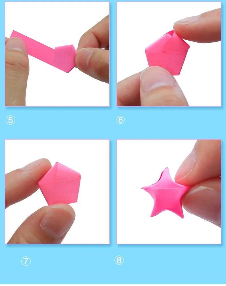Colore Casuale Amoyer 210pcs Lucky Star di Origami Fluorescenza Striscia di Piegare La Carta Artigianato Regalo del Mestiere della Carta della Decorazione 