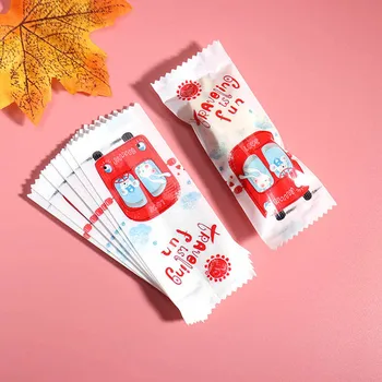 

100pcs/lot Sugar Candy Cookies Pack Bag Innocence Cartoon Picnic Bus Animal Good Friend Print baby shower Snowflake Crisp Pack