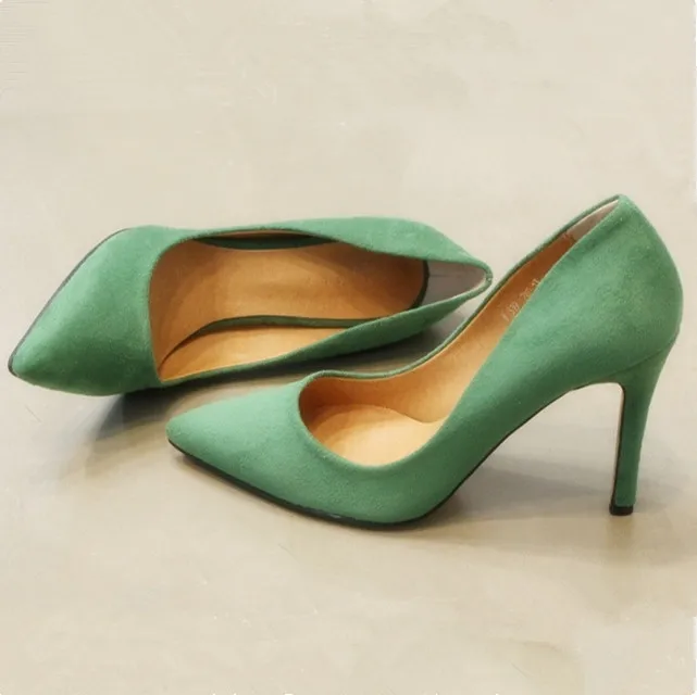 

2020 New Desiger Hot Flock Leather Fashion Style Concise Shoes Woman Pumps Pointed Toe Slip-On Shallow Office Pumps A0036