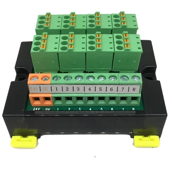

PLC terminal module sensor 3-wire 8-bit input-output DIN track spring connection LED