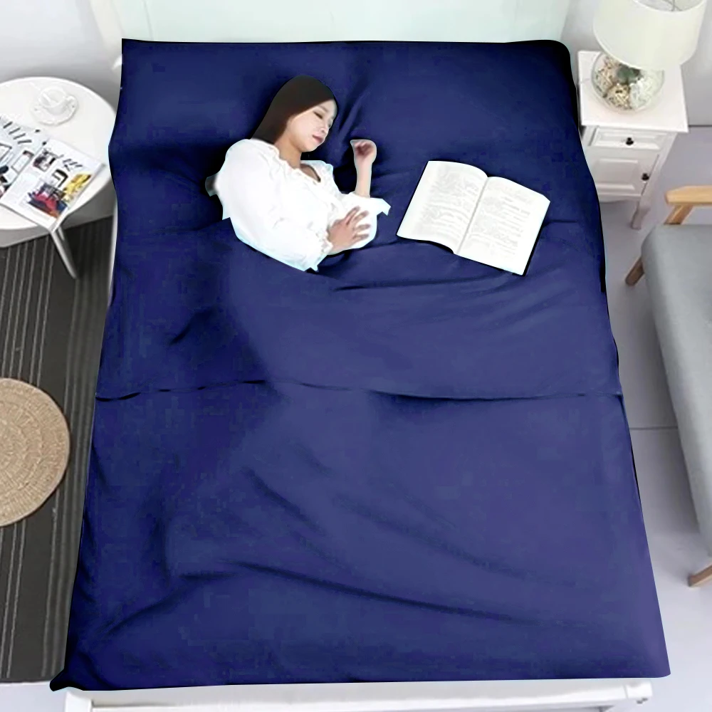 Vertvie Сверхлегкий дизайнерский спальный мешок для путешествий, портативный складной походный двойной спальный мешок 75x210/160x210 см - Цвет: 160x210cm-Navy