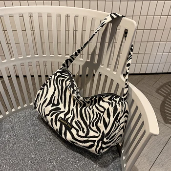 

Canvas Women Shoulder Bag Zebra Pattern Leopard Bag Fashion Ladies Purses and Handbags Lightweight Dames Tassen Tote Bag