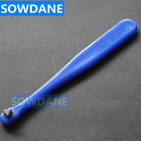 1 pcs Blue Handle Стоматологическая Ортодонтическая полоса местный толкатель двойной наконечник Лифт Стоматологическое кольцо толкатель Автоклавный синий цвет инструмент пластиковая ручка - Цвет: 1 pcs Blue Handle