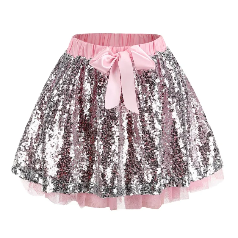 

YFashion Baby Kids Girls Princess Sequins Party Dance Ballet Bow Tutu Skirts Skirt Girls Children Skirts Dance Practicing Skirt
