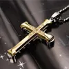 2022 New Male Crystal Cross Jesus Pendant Gold Black Zirconia Cross Pendant Necklace Stainless Steel Jewelry For Men Gift ► Photo 3/6