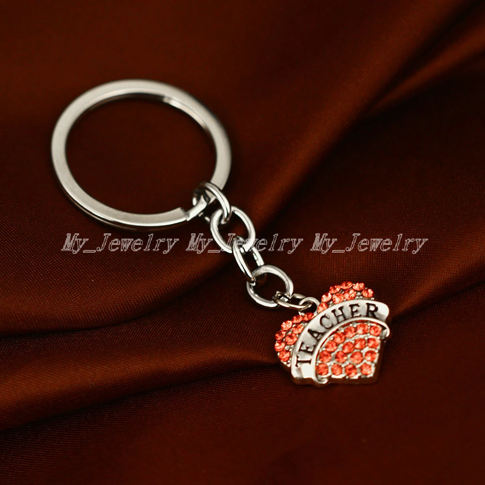 36pc Teacher Heart Pendant Keychain Pink Crystal Rhinestone Charm Keyring Women Girl Teachers Jewelry Thanksgiving Gift Key Ring Key Chains Aliexpress