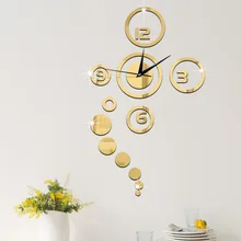 Gz023 экологически чистые хрустальные зеркальные настенные часы для спальни, гостиной, настенные акриловые зеркальные настенные часы